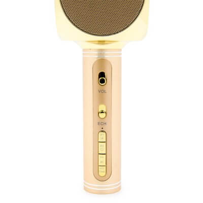 Караоке микрофон беспроводной YS-63 с изменением голоса, золотой-5